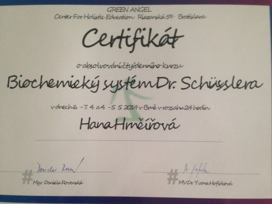 certifikat biochechemie schussler